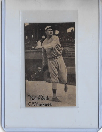 VINTAGE BABE RUTH THROWING BABY RUTH CANDY BAR ADVERTISEMENT CARD