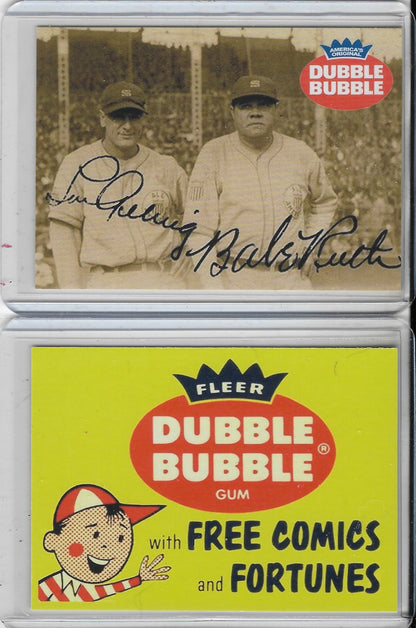 Babe Ruth Lou Gehrig - Dubble Bubble  ACEO Advertising Baseball Card Reprint