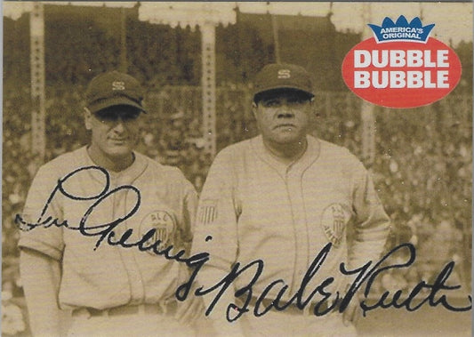 Babe Ruth Lou Gehrig - Dubble Bubble  ACEO Advertising Baseball Card Reprint