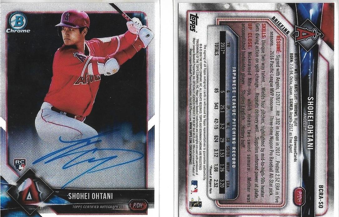 2018 Shohei OHTANI Rookie Reprint Card RP #bcra-so Los Angeles Angels –  KARDKO .COM