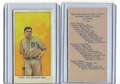 1908 E102 TY COBB REPRINT CARD - Detroit Tigers Tobacco Card