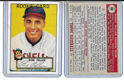 1952 TOPPS #88 BOB FELLER Rookie RP CARD - CLEVELAND INDIANS
