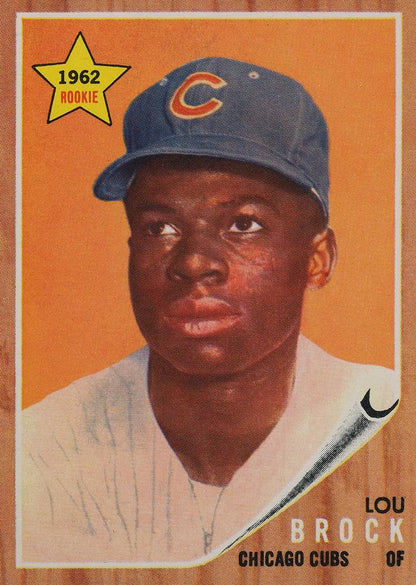 1962 Topps #387 Lou Brock  Rookie Reprint Card Chicago Cubs