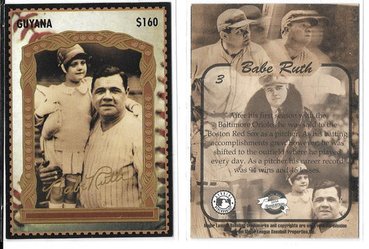 1994  Babe Ruth Guyana  Gold Foil Baseball Card #3