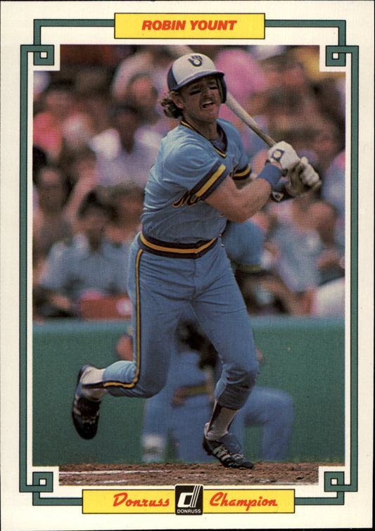 1984 DONRUSS CHAMPIONS "OVERSIZED CARD #47 ROBIN YOUNT - MILWAUKEE BREWERS
