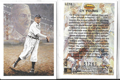 1994 Ted Williams Locklear Collection CY YOUNG Card Individually Numbered Original