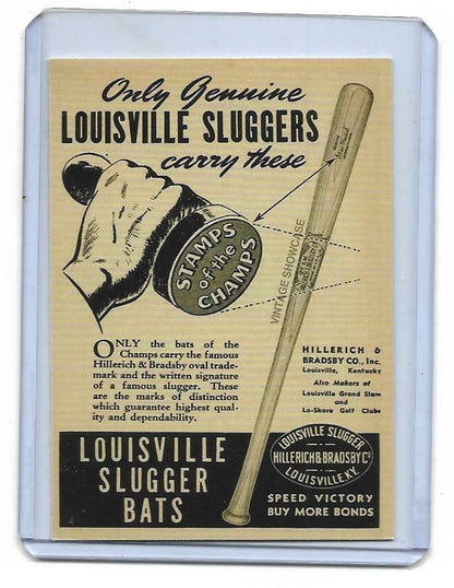 Babe Ruth - Lou Gehrig - Vintage Style Louisville Slugger -custom ACEO card