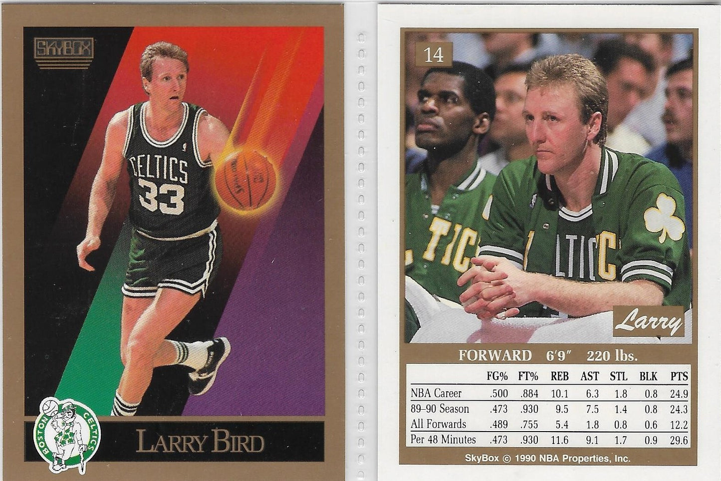 HOF:  1990-91 SKYBOX #14 LARRY BIRD - BOSTON CELTICS CARD