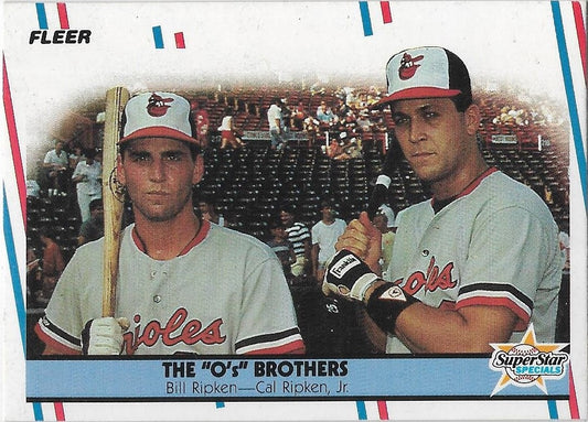 1988 FLEER #640 "THE O's BROTHERS" CAL RIPKEN  / BILLY RIPKEN - BALTIMORE ORIOLES