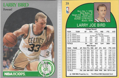 HOF:  1990 - 1991 Fleer Hoops #39 LARRY BIRD BOSTON CELTICS  Basketball Card