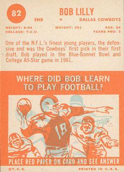 1963 TOPPS #83  BOB LILLY  DALLAS COWBOYS HOF ROOKIE Reprint Card