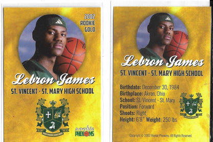 2002 LeBron James GOLD Rookie Card High School ACEO Card