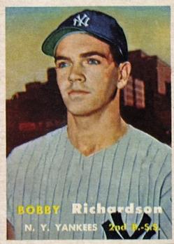 1957 Topps #286 BOBBY RICHARDSON  NEW YORK YANKEES ROOKIE REPRINT CARD