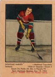 1951 Parkhurst DOUGLAS HARVEY 10 MONTREAL CANADIANS Rookie RP Card