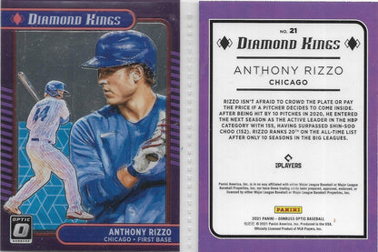 2021 Panini Donruss Optic Baseball Diamond Kings Insert - #21 ANTHONY RIZZO - CHICAGO  CUBS