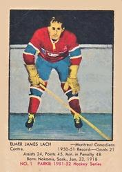 1951 PARKHURST #1 ELMER LACH MONTREAL CANADIANS ROOKIE REPRINT CARD