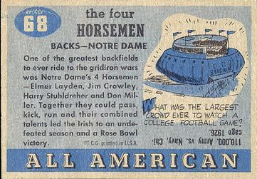 1955 Topps #68  The Four Horseman All American Football Reprint  Notre Dame
