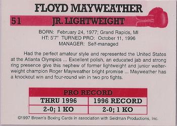 1997 Browns Boxing #51 - FLOYD MAYWEATHER ROOKIE RP CARD