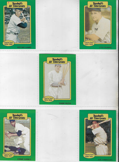 LOT OF 10 --- 1987 HYGRADE BASEBALL -  ALL TIME  HALL OF FAME GREATS
