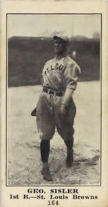 1916 M101-5 #166 George Sisler - The Sporting News BACK   Rookie Reprint card