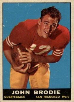 1961 TOPPS FOOTBALL #59 JOHN  BRODIE SAN FRANCISCO 49ERS HOF QB Rookie RP **