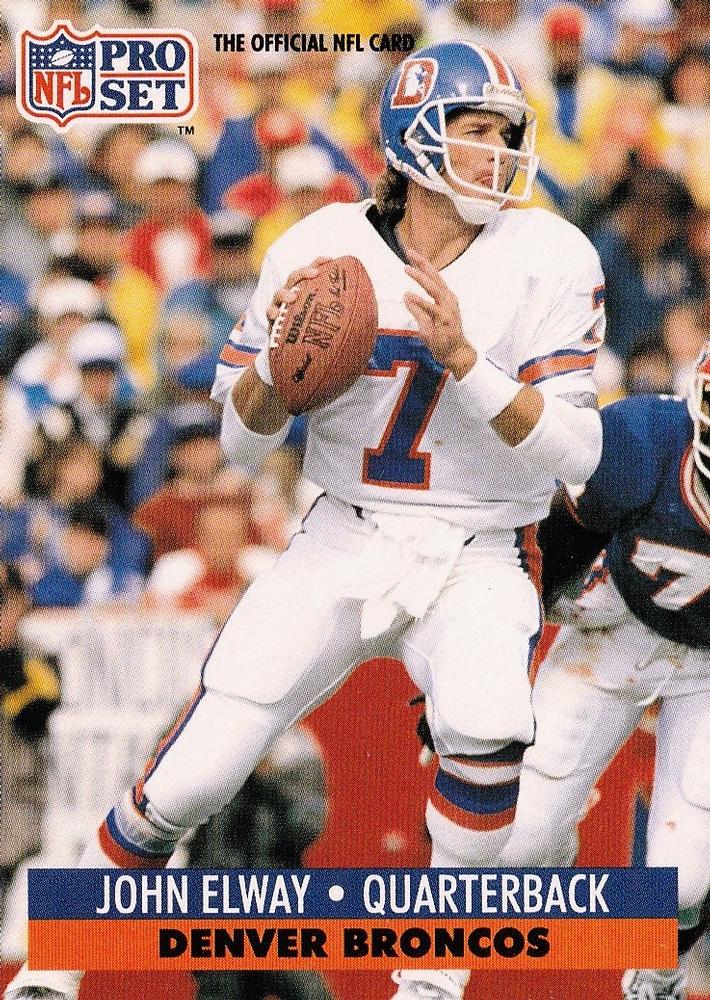1991 Pro Set Football #138 John Elway Denver Broncos Hall Of Fame