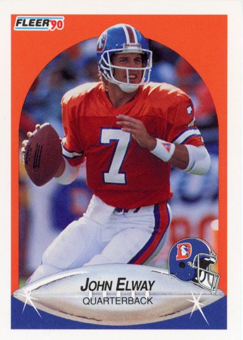 1990 Fleer Football John Elway #21 Denver Broncos HOF