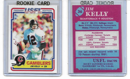 1984 Topps # 36 Jim Kelly USFL Rookie Reprint Card Card