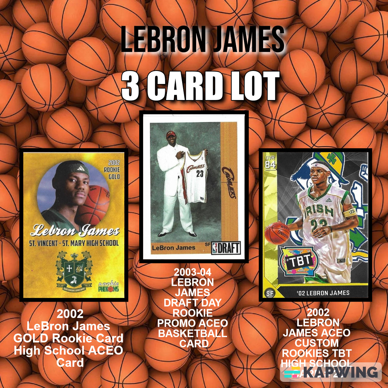 LeBRON JAMES 3 CARD LOT - EARLY ACEO CARDS - $1.25