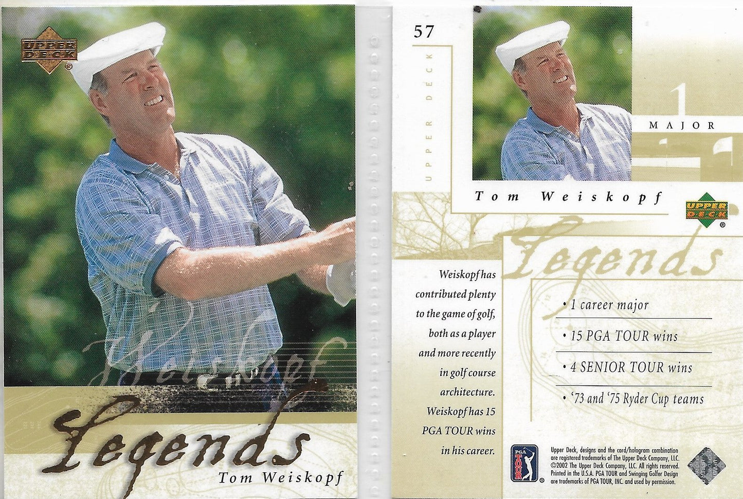 2002 UPPER DECK GOLF LEGENDS INSERT - #57 TOM WEISKOPF