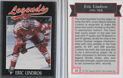 1991 LEGENDS  #38  ERIC LINDROS-NHL HOF ORIGINAL MINT