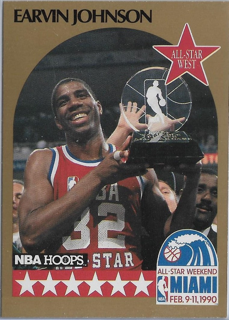 HOF:  1990-91 Hoops  #18 MAGIC JOHNSON  - LOS ANGELES LAKERS ALL STAR CARD