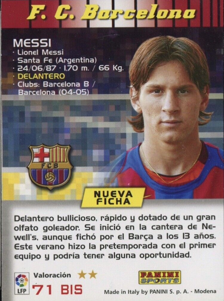 2004 PANINI MEGACRACKS LaLiga #71 LIONEL MESSI Rookie 'REPRINT