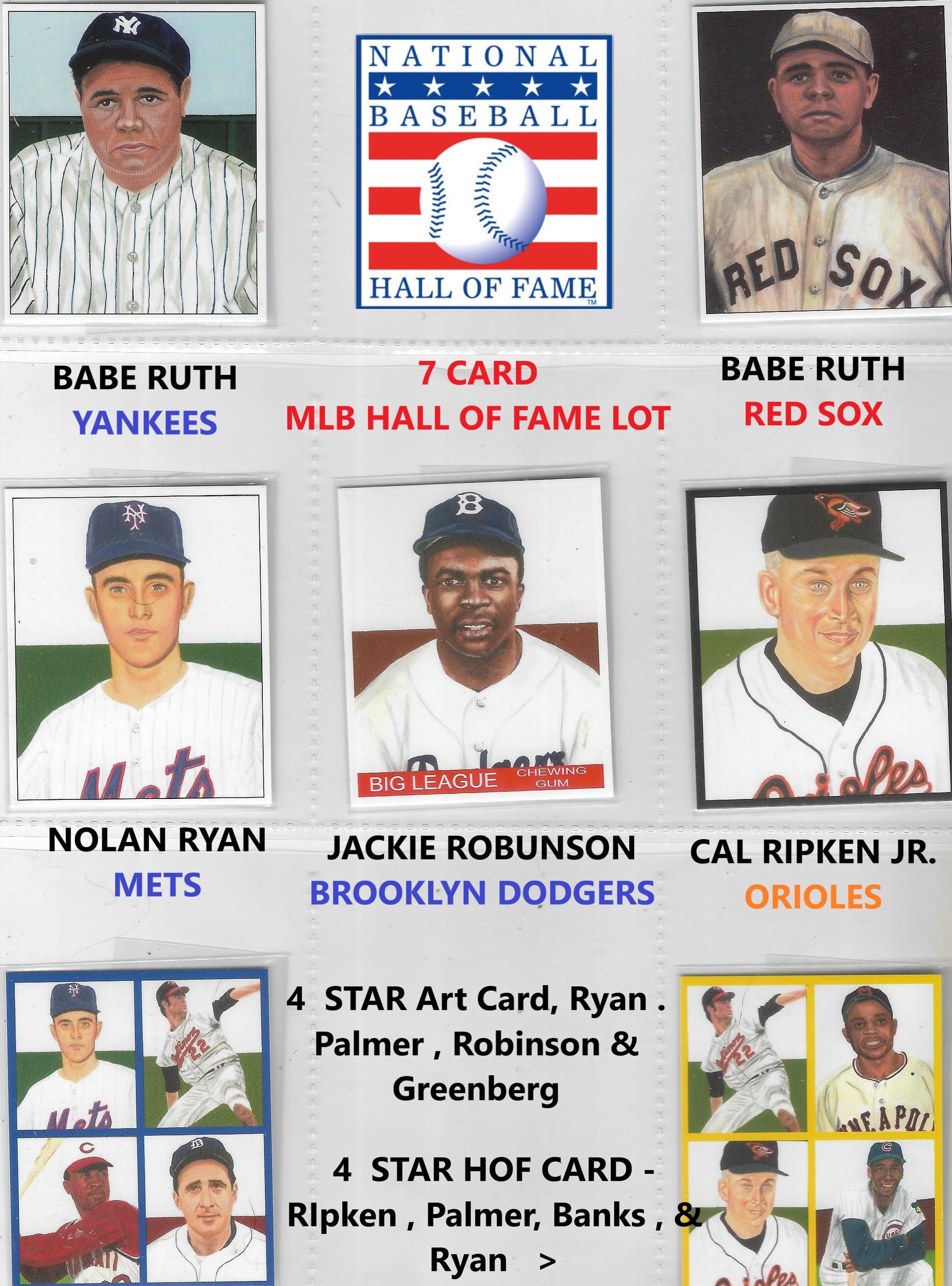 Babe Ruth Brooklyn Dodgers Baseball Cards