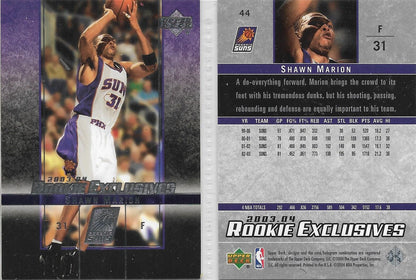 ROOKIE:  2003-04 UPPER DECK #44 - SHAWN MARION -PHEONIX SUNS - "ROOKIE EXCLUSIVES"