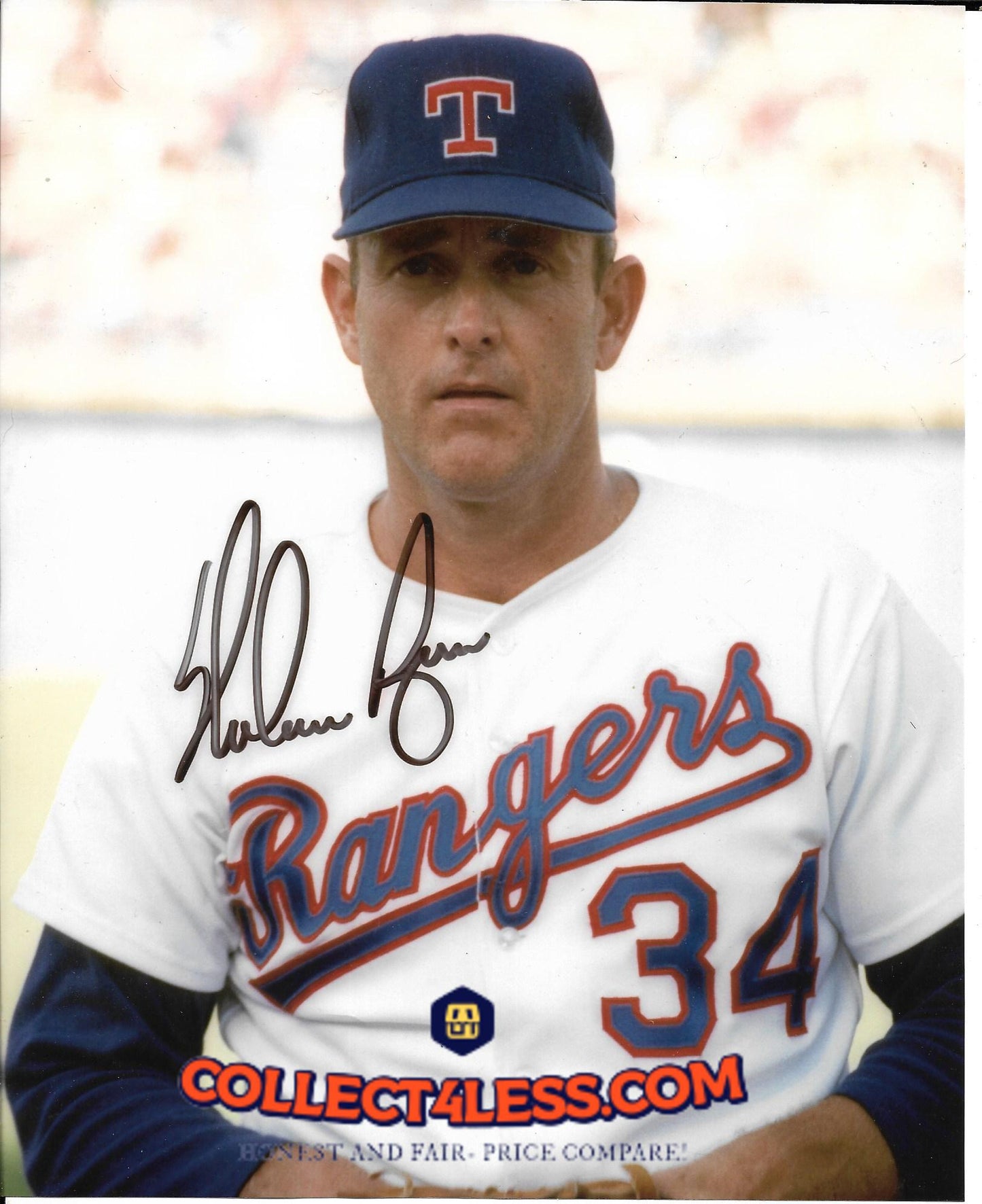 NOLAN RYAN MLB HOF TEXAS RANGERS w/ FACSIMILE AUTOGRAPH 8x10