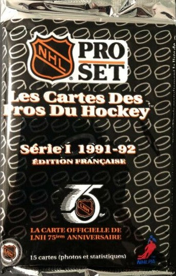 1991-92 Pro Set Series 1 Hockey French version Pack -  15 Cards per Pack