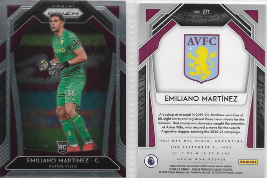 EMILIANO MARTINEZ ASTON VILLA BASE RC 2020-21 PRIZM EPL  ROOKIE CARD