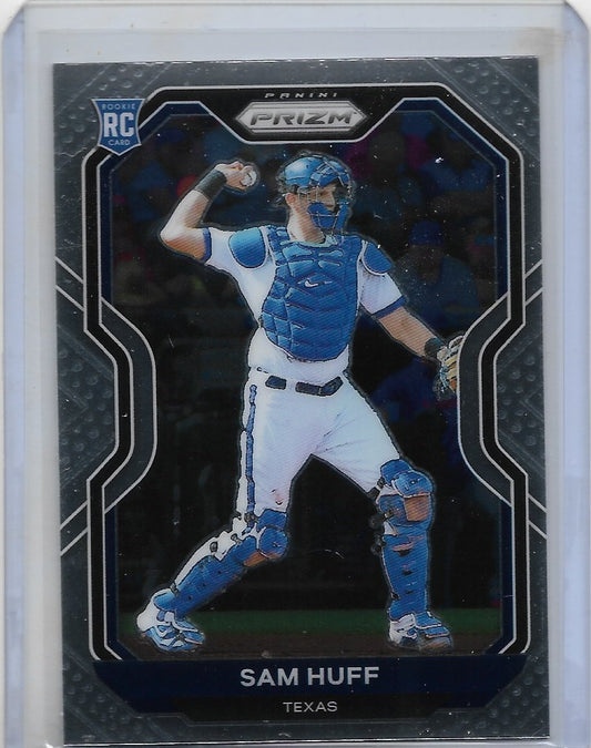 2021 Panini Prizm #116 SAM HUFF - TEXAS RANGERS  Silver Prizm ROOKIE CARD