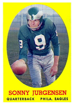 1958 Topps  #90 Sonny Jurgensen Philadelphia Eagles Rookie Reprint Card