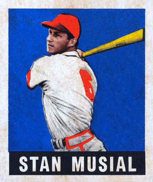1948-49 Leaf Gum Co. #4 Stan Musial Reprint Card- St. Louis Cardinals