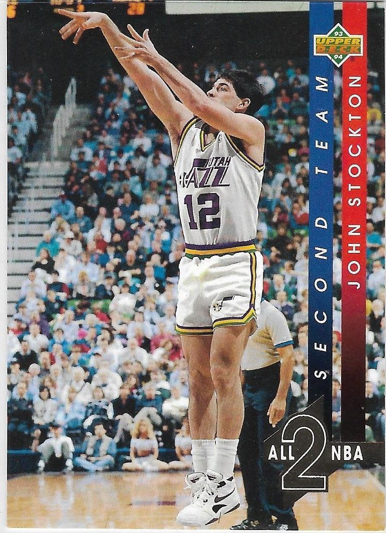 HOF:  1993 UPPER DECK ALL NBA #AN9 JOHN STOCKTON - Utah Jazz  Original / Mint
