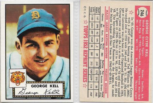 1983 TOPPS '52 REPRINT CARDS STARS - GEORGE KELL - DETROIT TIGERS  Card #246