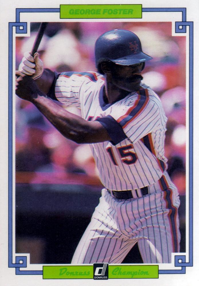 1984 DONRUSS CHAMPIONS "OVERSIZED CARD" #2 GEORGE FOSTER NEW YORK METS - CINCINNATI REDS