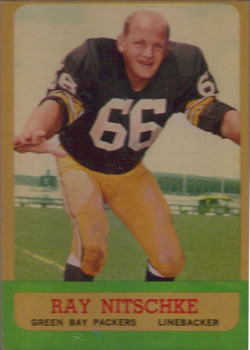 1963 Topps  #96 Ray Nitschke Green Bay Packers Rookie Reprint Card - Mint