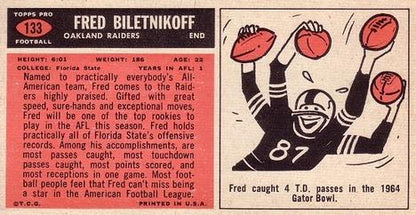 1965 Topps #133 FRED BILETNIKOFF ROOKIE REPRINT  Card - Oakland Raiders