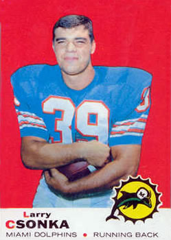 1969 Topps #120 LARRY CSONKA ROOKIE Miami Dolphins Rookie RP Card - MINT