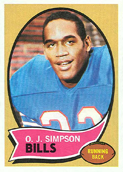 1970 Topps #90, OJ SIMPSON -  Buffalo Bills, -ROOKIE RP CARD
