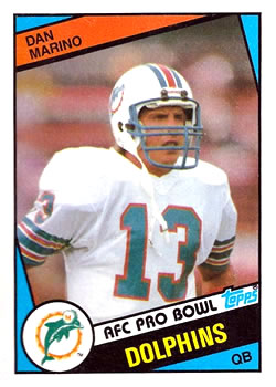 1984 Topps #123  Dan Marino HOF Quarterback MIami Dolphins  Rookie Reprint Card