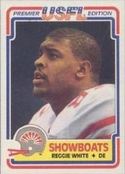 1984 Topps USFL #58 REGGIE WHITE Rookie Reprint Card  Memphis Showboats